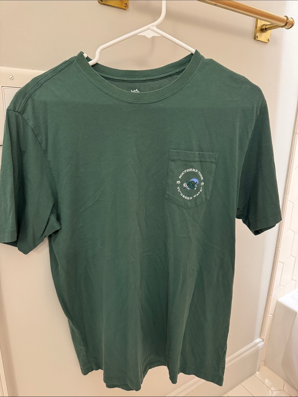 Men's Tulane Southern Tide Green Wave Pocket Tee Sz M LN